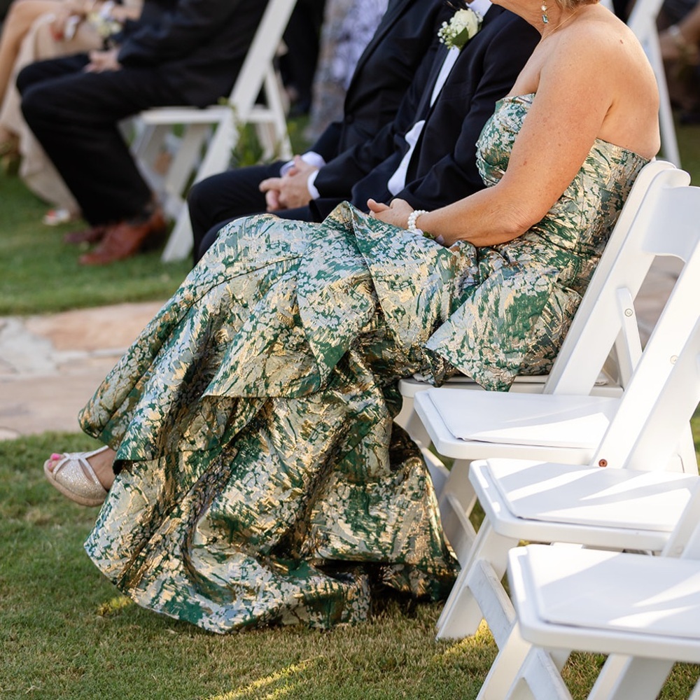 Strapless Green and Silver Dress - Picture 2 of 10